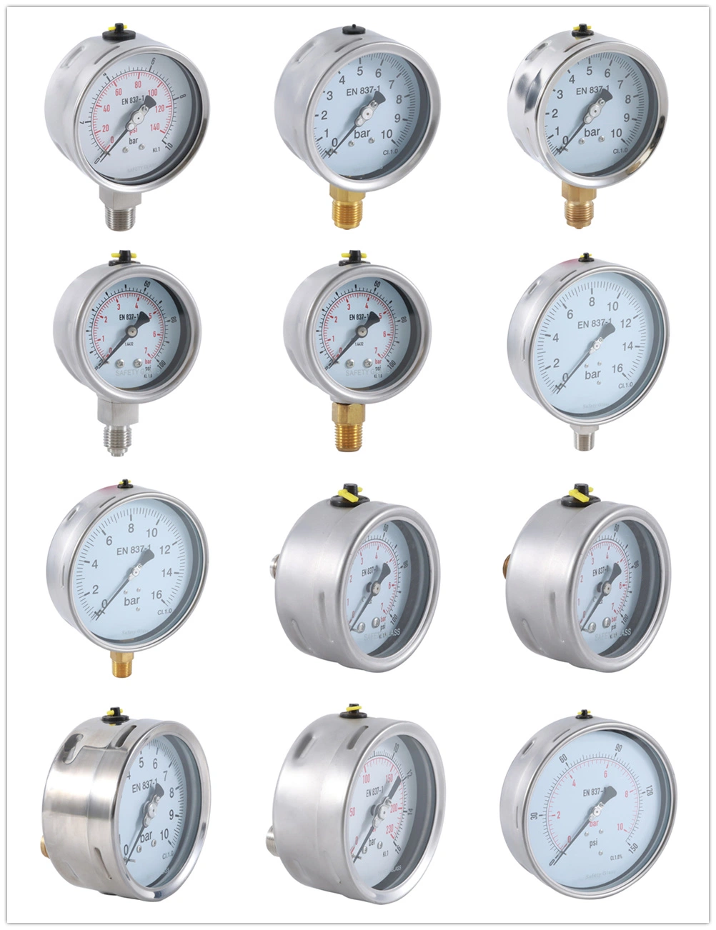 DIN Type Industrial Pressure Gauge High Life Cycle Pressure Gauge