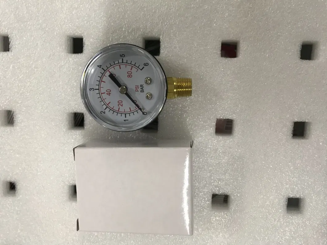 50mm Manometer Piezometer Pressure Gauge Water Pump Spare Parts Pressure Gauge with Back Connector