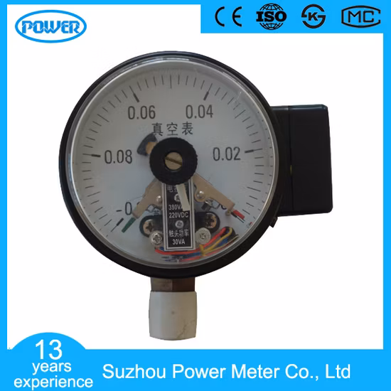 Manómetro de contacto eléctrico de acero inoxidable con fondo completo de 150 mm